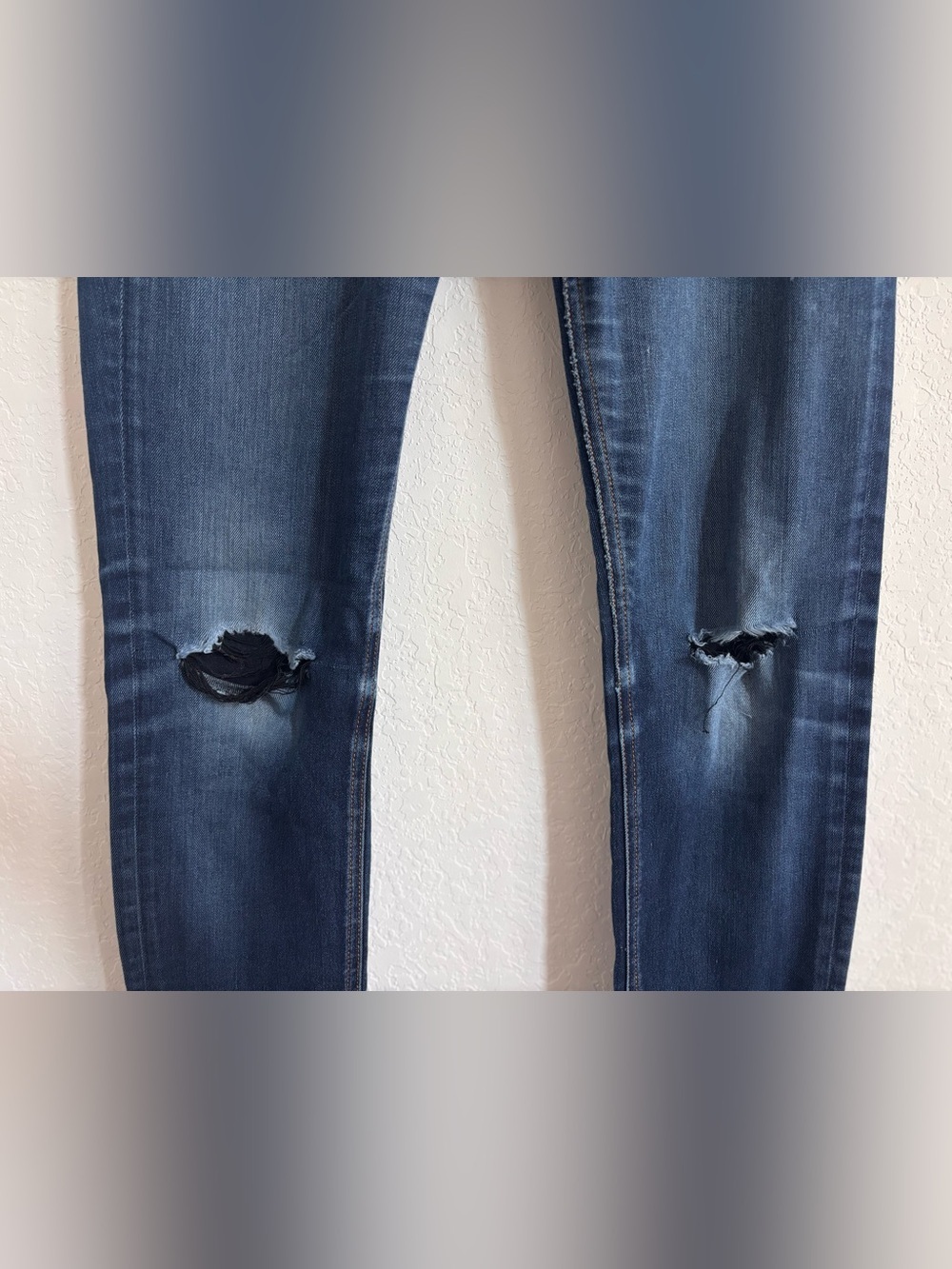 Rag & Bone The Skinny Jeans Size 27 Distressed Dark Wash Stretch Denim - Picture 3 of 8